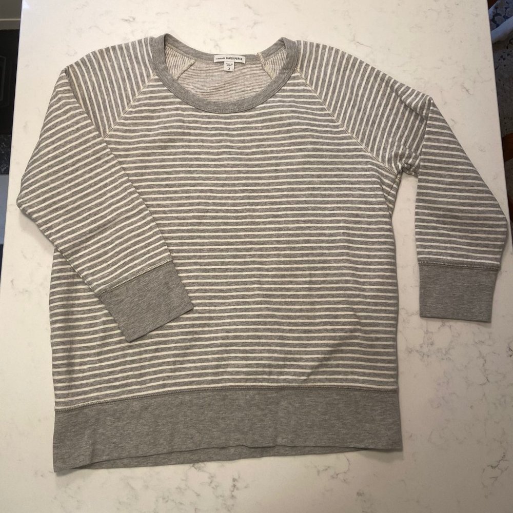 James Pearse Stripe 3/4 Sleeve Top Size 3